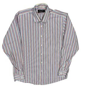 Spier & Mackay Contemporary Multicolor Striped Dress Shirt Cotton 43 17 XL